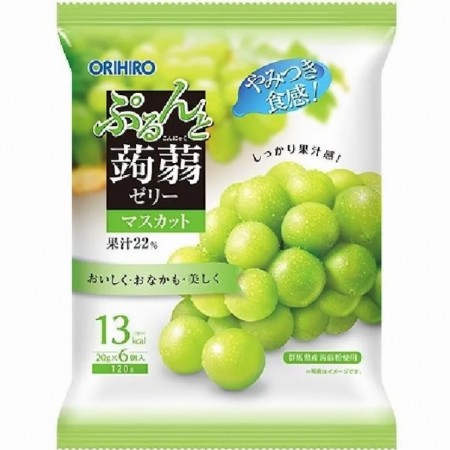 ORIHIRO Purunto Konjac Jelly Pouch - Muscat (6 x 20g)