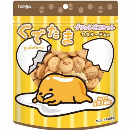 Gudetama Print Biscuit Hokka, Custard Flavor 40g